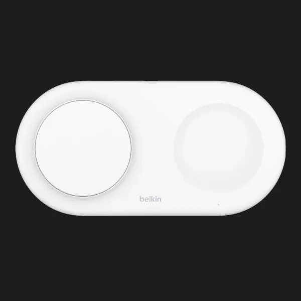 Безпровідна зарядка Belkin 2в1 15 Вт Pad Qi2 (White)